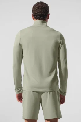 Koszulka z długim rękawem Conquer 1/4 Zip Reform – Limestone