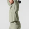 Koszulka z długim rękawem Conquer 1/4 Zip Reform – Limestone