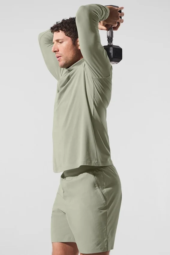 Koszulka z długim rękawem Conquer 1/4 Zip Reform – Limestone