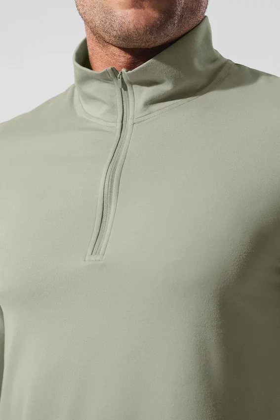 Koszulka z długim rękawem Conquer 1/4 Zip Reform – Limestone