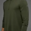 Koszulka z długim rękawem Conquer 1/4 Zip Reform – zielono-oliwkowa