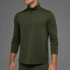 Koszulka z długim rękawem Conquer 1/4 Zip Reform – zielono-oliwkowa