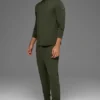 Koszulka z długim rękawem Conquer 1/4 Zip Reform – zielono-oliwkowa