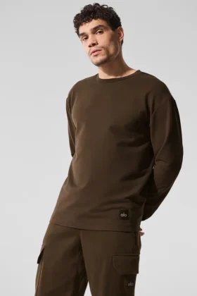 Koszulka z długim rękawem Double Take – kolor espresso