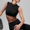 Koszulka z krótkim rękawem Alo Softsculpt Capped out – czarna