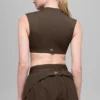 Koszulka z krótkim rękawem Alo Softsculpt Capped out – Espresso