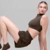 Koszulka z krótkim rękawem Alo Softsculpt Capped out – Espresso