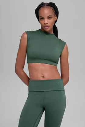 Koszulka z krótkim rękawem Alo Softsculpt Capped out – kolor Clover Green