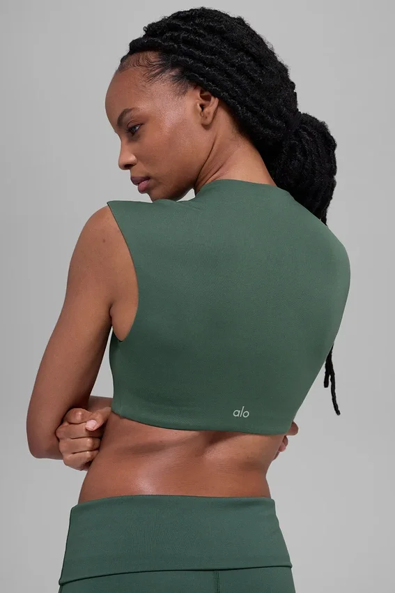 Koszulka z krótkim rękawem Alo Softsculpt Capped out – kolor Clover Green