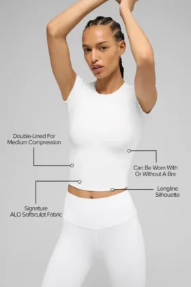 Koszulka z krótkim rękawem Alo Softsculpt Precision – biała