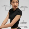 Koszulka z krótkim rękawem Alo Softsculpt Precision – czarna