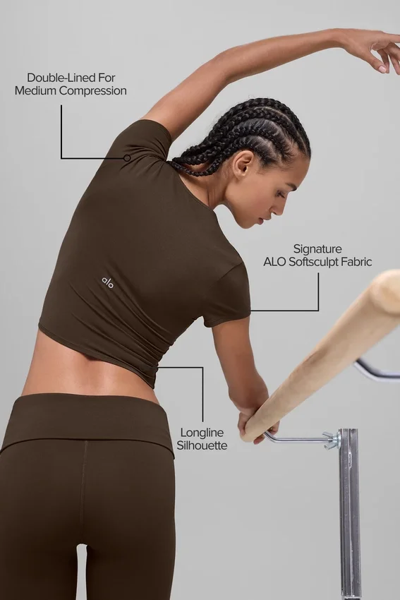Koszulka z krótkim rękawem Alo Softsculpt Precision – Espresso