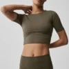 Koszulka z krótkim rękawem Alo Softsculpt Precision – Olive Tree