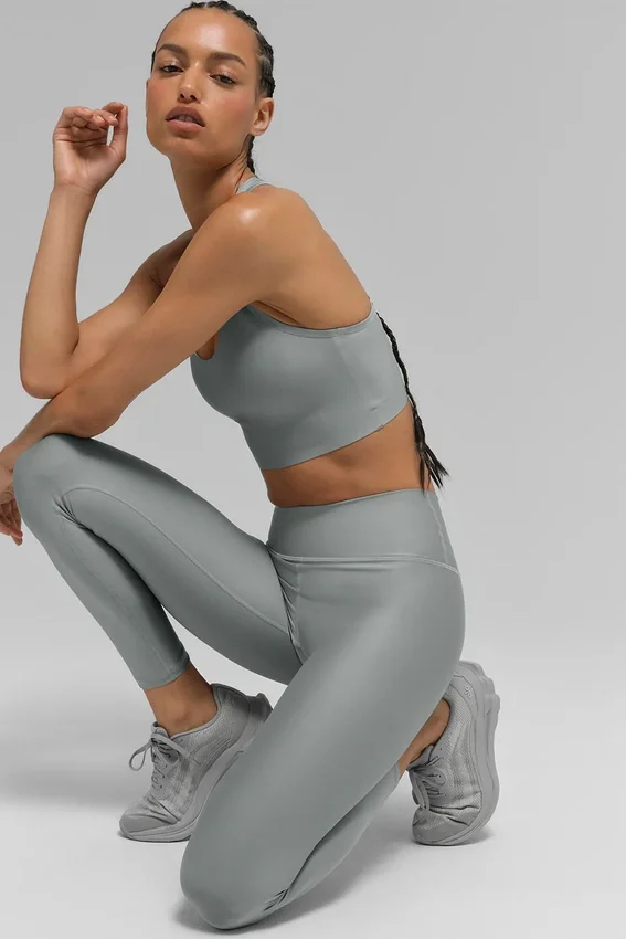 Koszulka z wbudowanym biustonoszem Airlift Super Sleek – Lunar Grey