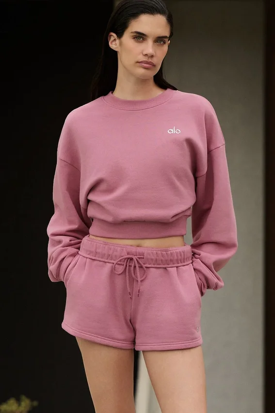 Krótka bluza z okrągłym dekoltem Accolade – kolor „Pink Wild Rose”
