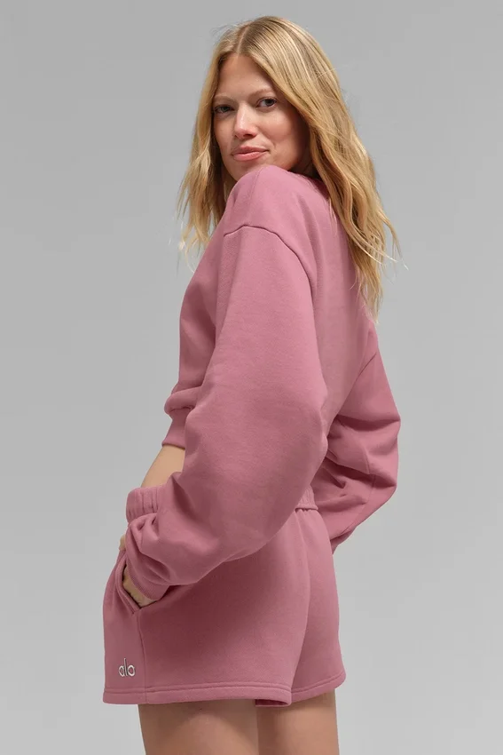 Krótka bluza z okrągłym dekoltem Accolade – kolor „Pink Wild Rose”