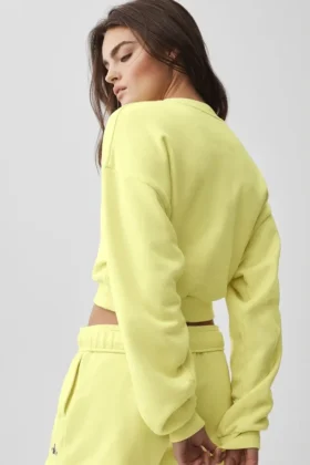 Krótka bluza z okrągłym dekoltem Accolade – kolor „Sunshine”