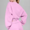 Krótka bluza z okrągłym dekoltem Accolade – różowy „Candy Heart”