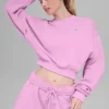 Krótka bluza z okrągłym dekoltem Accolade – różowy „Candy Heart”