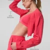 Krótka bluza z zamkiem na całej długości „Breezy” – kolor Candy Red