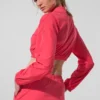 Krótka bluza z zamkiem na całej długości „Breezy” – kolor Candy Red