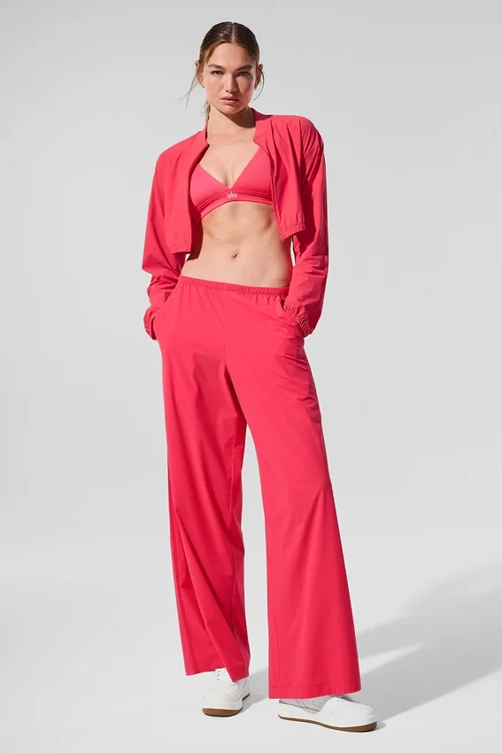 Krótka bluza z zamkiem na całej długości „Breezy” – kolor Candy Red