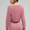 Krótki kardigan z prześwitującego kaszmiru – różowy „Wild Rose”