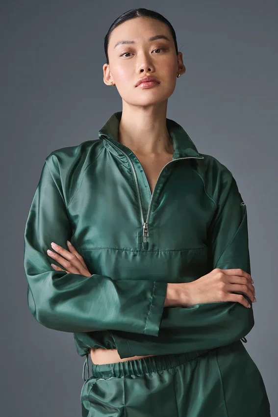 Krótki sweter Afterglow – kolor Winter Ivy