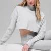 Krótki sweter z golfem i długim rękawem „Winter Bliss” o splocie warkoczowym – Athletic Heat