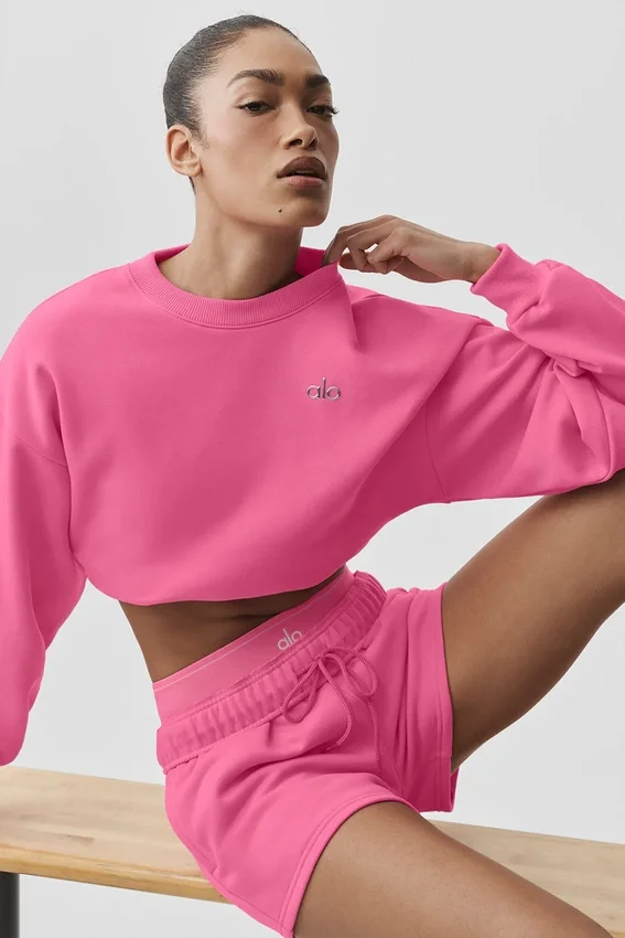 Krótki sweter z okrągłym dekoltem Accolade – kolor „Paradise Pink”