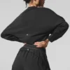 Krótki sweter z okrągłym dekoltem Sway – czarny