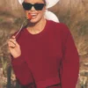 Krótki sweter z okrągłym dekoltem Sway – kolor Summer Romance Red