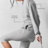 Krótki sweter z okrągłym dekoltem Sway – szary meliżanowy