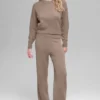 Krótki sweter z wełny i kaszmiru z okrągłym dekoltem z kolekcji New Class – Chai Latte