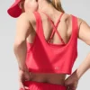 Krótki top na ramiączkach Sport Star – Candy Red