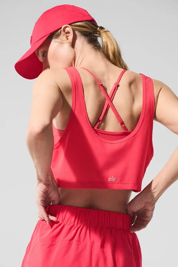 Krótki top na ramiączkach Sport Star – Candy Red