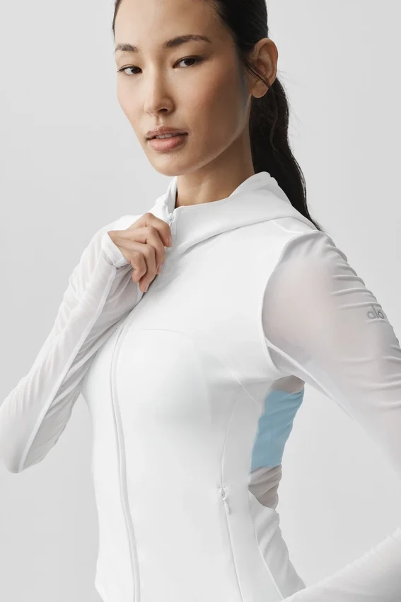 Kurtka Alo Softsculpt Superset z zamkiem na całej długości – biała