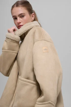 Kurtka „Grand Jacket” z imitacji owczej skóry – kolor Woodland Tan