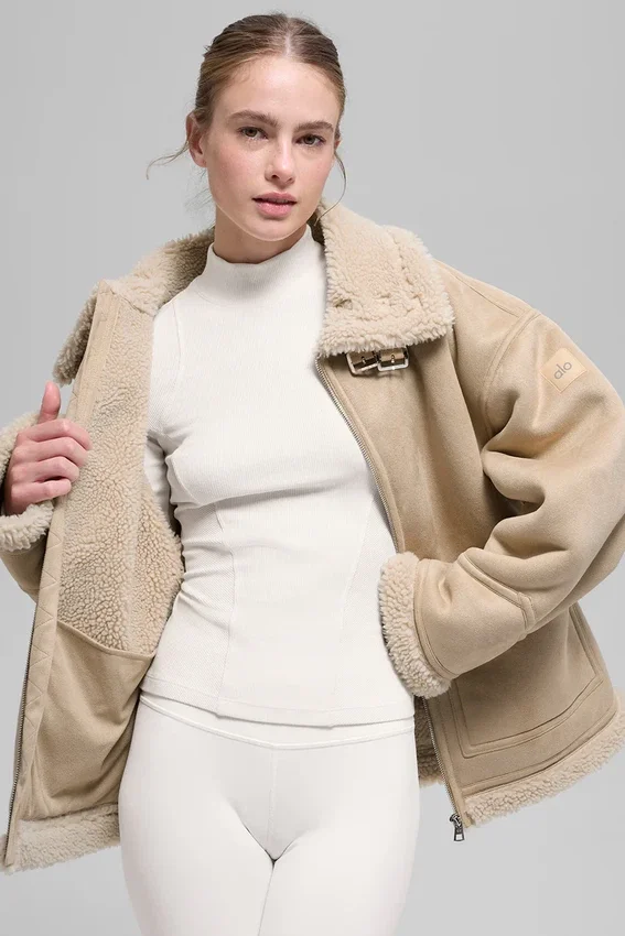 Kurtka „Grand Jacket” z imitacji owczej skóry – kolor Woodland Tan