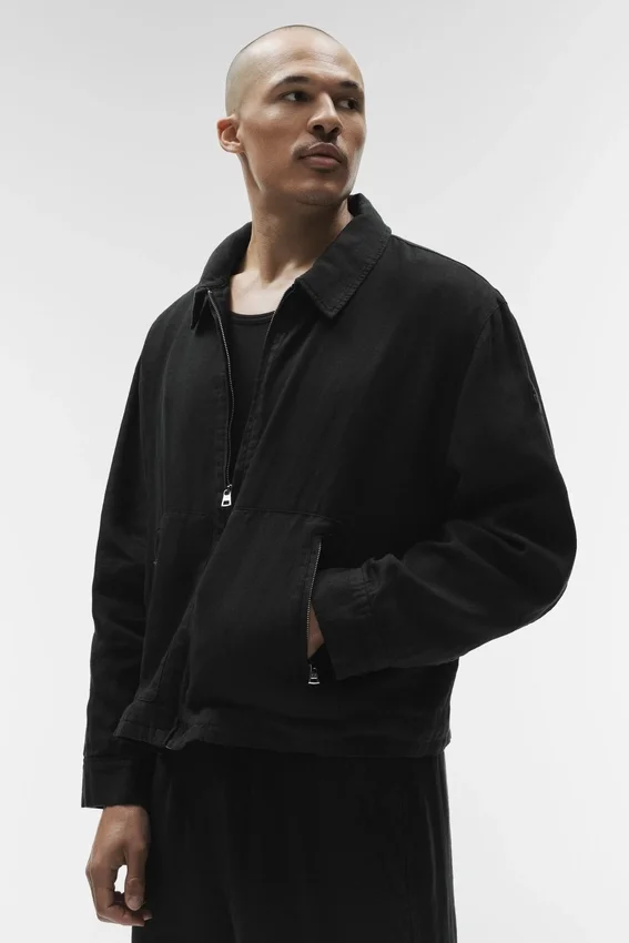 Kurtka Linen Days z pełnym zamkiem – Black