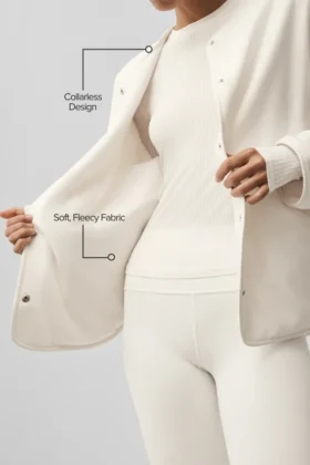 Kurtka Polar Fleece Take Note – kolor kości słoniowej