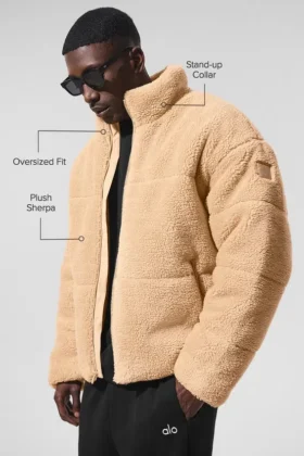 Kurtka puchowa Sherpa Stage – kolor camel