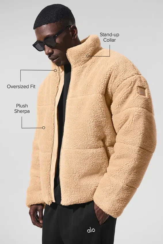 Kurtka puchowa Sherpa Stage – kolor camel