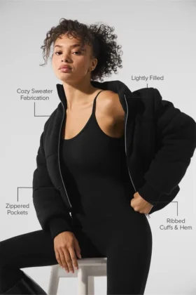 Kurtka puchowa typu „sweater” Darling – czarna