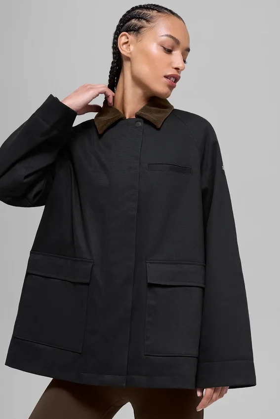 Kurtka Twill Barn – czarna/espresso