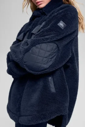 Kurtka typu shacket Sherpa Edge – granatowa