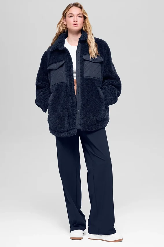 Kurtka typu shacket Sherpa Edge – granatowa