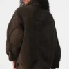 Kurtka typu shacket z lamówką z polaru Sherpa – kolor espresso