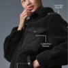 Kurtka typu „shacket” z wykończeniem z polaru Sherpa – czarna