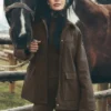 Kurtka typu twill barn – kolor espresso